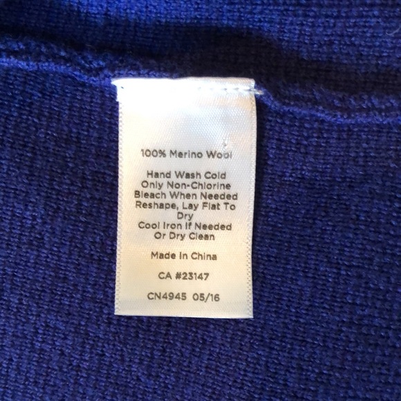 Talbots Long Merino Snap Front Sweatet - Picture 7 of 7